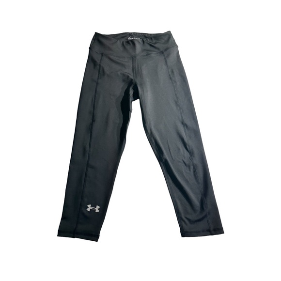 Under Armour Fitted Mid Rise Small Cropped Leggings, Black Legging Small - Picture 3 of 10